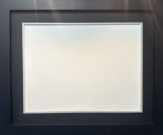 Ready Made Picture Frame with double black and silver mount. To Fit A2 Picture.