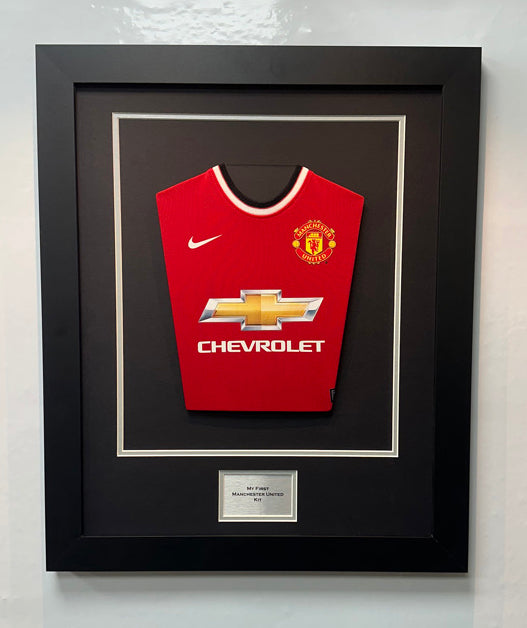 DIY Shirt Framing Kit Babies Black and Silver with free metal customised plaque. 