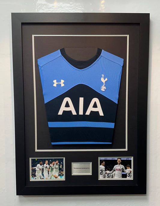 DIY Shirt Framing Kit Junior Black and Silver with free metal customised plaque.