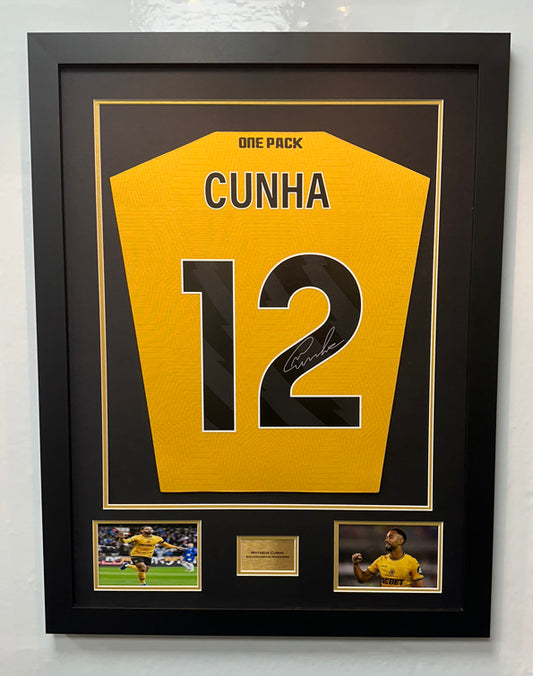 DIY Shirt Framing Kit STD Black and Gold with free metal customised plaque.