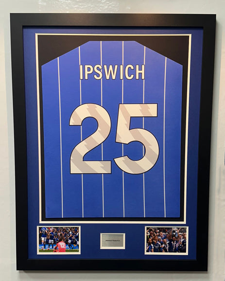 DIY Shirt Framing Kit Large Blue and White with free metal customised plaque. 