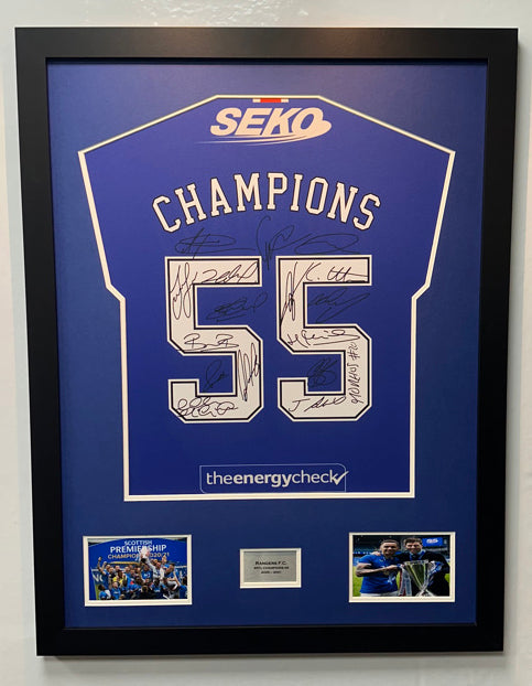 DIY Shirt Framing Kit Large EZ Blue and White with free metal customised plaque.
