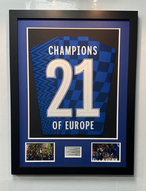 DIY Shirt Framing Kit STD Blue and White with free metal customised plaque.