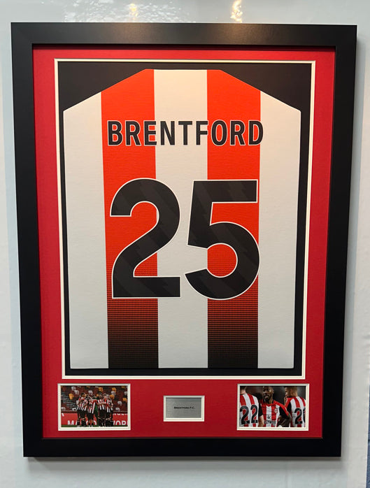 DIY Shirt Framing Kit Large Red and White with free metal customised plaque.