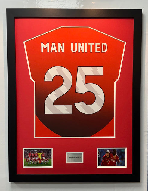 DIY Shirt Framing Kit Large EZ Red and White with free metal customised plaque.