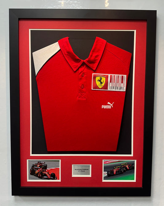 DIY Shirt Framing Kit STD Red and White with free metal customised plaque.