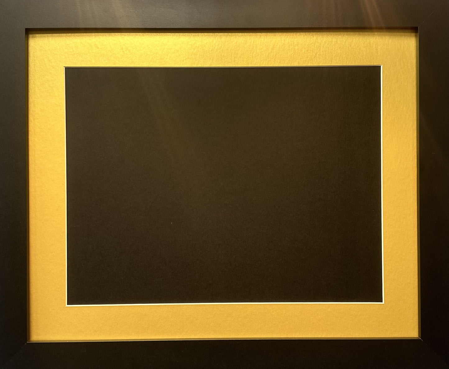 Ready Made Picture Frame with single gold mount. To Fit A2 Picture.